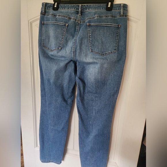 Talbots Flawless Five Pocket Slim Ankle Jeans Size 14 Light Wash Stretch Denim - Picture 3 of 3